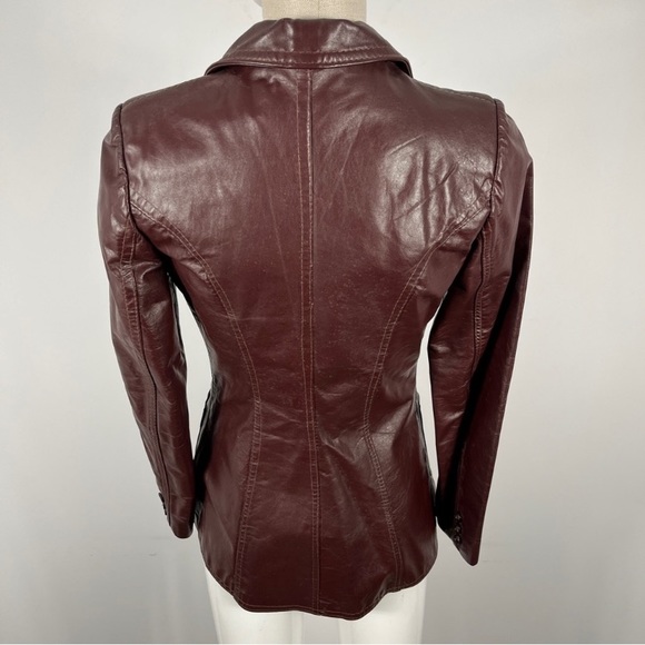 Leather jacket in burgundy - Picture 2 of 3